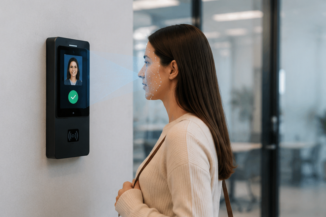 Access control with face recognition at an office entrance