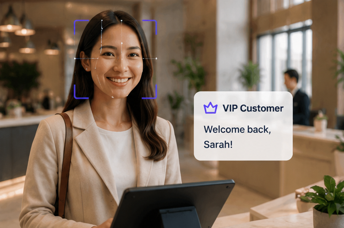 Hotel reception staff welcoming a recognized VIP guest